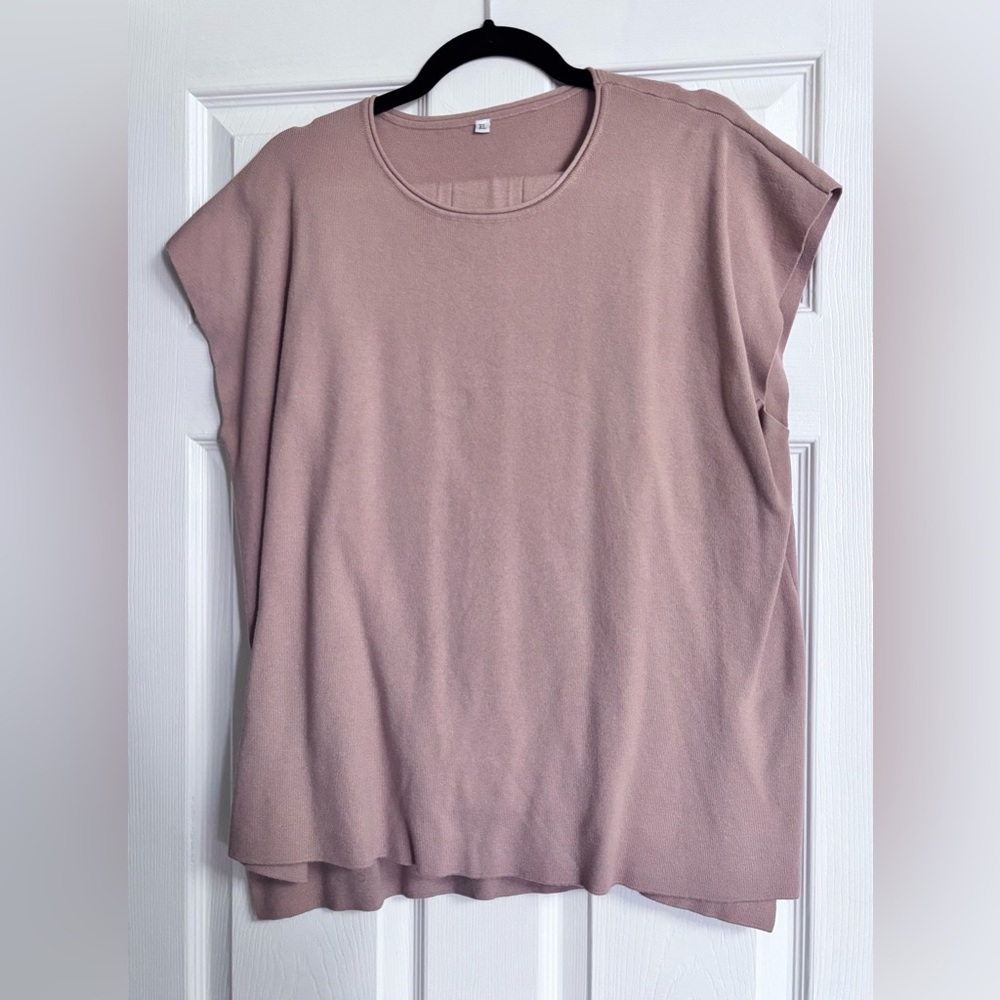 Women's Tan Short Sleeve Crew Neck Top & Pants Set size XL